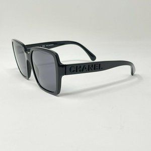 CHANEL 5408 Square Sunglasses Black Polarized